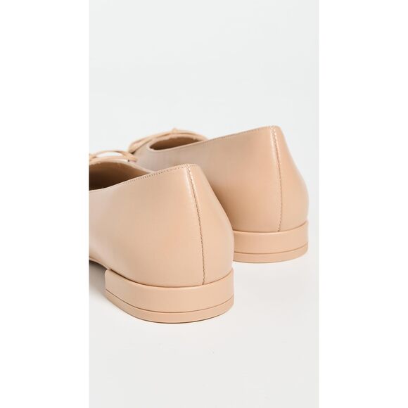 Stuart Weitzman Sleek Bow Flat Adobe/Black 1 5 M - Picture 3 of 5